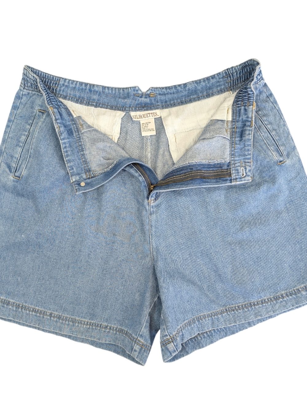 Vintage Silhouettes High Waist, Pleated, Cotton Denim, Baggy Shorts. Size 20. - Picture 11 of 13